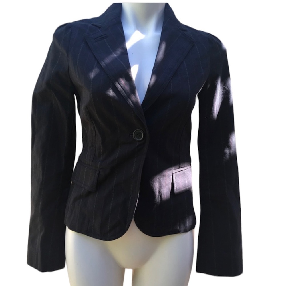 Marc Jacobs blue striped fitted blazer 4